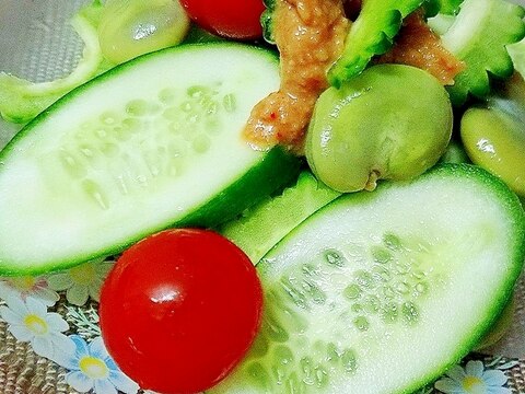 夏野菜のごま酢味噌サラダ